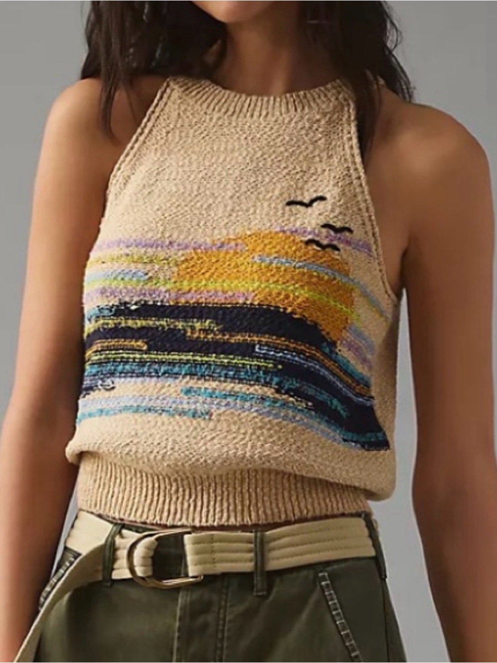 Anthropologie Pilcro Graphic Sweater Tank.